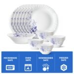 Larah by Borosil 19 Pieces Blue Eve Opalware Dinner Set for Family of 6 - Image 4