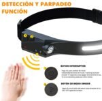 LED Headlamp, Head Lamp with 230° Wide Angle Lighting, 5 Light Modes with Motion Sensor, Pocket Size Waterproof and Lightweight for Camping, Running, Hiking, Work (1 Headlight) - Image 6