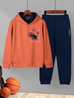 HELLCAT Printed Cotton Blend Full sleeve Hoodie T-shirt Jogger Trackpant Clothing Set for Boys - Image 2
