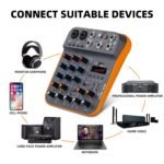 HAYDEN HY-A4 | 4-Channel Pro Audio Mixer With Bluetooth, USB MP3, 48V Phantom, Live Out & Recording for Podcast, Karaoke, DJ & Streaming - Image 4
