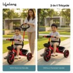 Lifelong Trike Cycle for Kids 2-5 Years - Baby Bicycle for Boys & Girls with 3 EVA Wheels, Basket & Parental Control - 30 kg Capacity (Red & Black) - Image 7