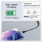 Ambrane Unbreakable 60W / 3A Fast Charging 1.5m Braided Micro USB Cable for Smartphones, Tablets, Laptops & Other Micro USB Devices, 480Mbps Data Sync, Quick Charge 3.0 (RCM15, Black) - Image 2