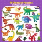 Magnetic Fun Art Puzzle - Dinosaur|4-in-1 Travel Friendly Educational Toy with Writable Board|50 Magnetic Pieces with Informative Flash Cards |Birthday Gift for Boys & Girls Age 3,4,5 & 6 yrs - Image 4
