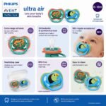 Philips Avent Ultra Air Baby Pacifier |BPA-Free | Food-Grade Silicone Nipple |Extra-Large Airholes | Narrow-Neck Design |Sterilizing Case | 80% Plant-Based | 6-18 Months | SCF087/11 - Image 3