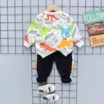 Googo Gaaga Boy's Cotton Printed Sweatshirt With Joggers In White Color Baby Boys Clothing Set - Image 3