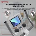 Lifelong Fit Pro Spin Fitness Bike with 7Kg Flywheel, Adjustable Resistance & Heart Rate Sensor for Fitness at Home Workouts | Max Weight Capacity: 120 kg (LLSBB49, White) - Image 6