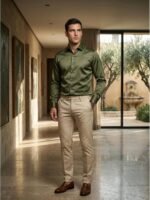 DEELMO Men's Stylish Solid Satin Regular fit Casual Shirt for Men Full Sleeves| Poly Satin Silk Shirt - Image 7