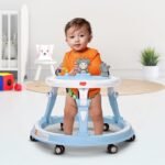 LuvLap 360° Joy Baby Walkers for 9+ Months | 3 Level Height Adjustment Walker with Switchable Food & Musical Toy Tray/Advanced Baby Activity Walker for Kids, Walker for Boys & Girls, Blue - Image 6