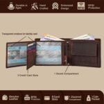 URBAN FOREST Zeus Vintage Brown Leather Bi-Fold Wallet for Men, 6 Card Slot - Image 4