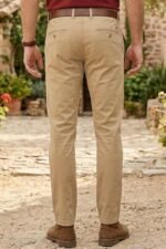 Louis Philippe Men's Slim Fit Premium Cotton Soft Handfeel Solid Chinos - Image 4