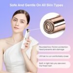 VIFERA Facial Hair Remover Machine for Women - Face, Chin, Cheek, Eyebrow & Upper Lip Hair Remover, USB Rechargeable Epilator With Light(White) - Image 2