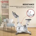 Lifelong Fit Pro Spin Fitness Bike with 7Kg Flywheel, Adjustable Resistance & Heart Rate Sensor for Fitness at Home Workouts | Max Weight Capacity: 120 kg (LLSBB49, White) - Image 2