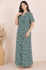 Bahumaan Pure Cotton Nighty for Woman | Floral Gown for Women Nightwear with Pocket | Cotton Nighty for Women Stylish | Maxi for Women Cotton - Image 5