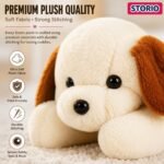 Storio Soft Plush Lying White Puppy Stuffed Animal | Kids Animal Home Decor for Boys & Girls Soft Dog Plush Toy - 25cm - Image 4