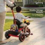 Lifelong Trike Cycle for Kids 2-5 Years - Baby Bicycle for Boys & Girls with 3 EVA Wheels, Basket & Parental Control - 30 kg Capacity (Red & Black) - Image 3