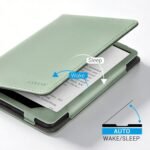 CoBak Case with Stand for Kindle Paperwhite 12th Gen 2024 Released (7") & Kindle Colorsoft Signature Edition - Durable PU Leather Cover with Auto Sleep Wake, Card Slot, Hand Strap Feature, Sage Green - Image 6