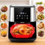 RUCON® Silicone Air Fryer Liner Square 8 Inch,Food Grade BPA Free Non-Stick Air Fryer Pot, Easy Clean Air Fryer Basket Liner, Heat Resistant up to 450°F, Dishwasher Safe for Air Fryers (Pack of 2) - Image 3