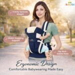 BabyGo Kids 4-in-1 Adjustable Baby Carrier Cum Kangaroo Bag | Multiple Carry Positions: Front, Back, Hip - Comfortable & Adjustable with Safety Belt and Buckle Straps (Blue) - Image 2
