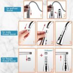 360° Rotating Kitchen Tap Extender, Flexible Faucet Attachment with 2/3 Mode Spray Head, Universal Splash Filter Aerator, Chrome Plated Sink Tap Extension for Kitchen & Bathroom (Silver) - Image 5