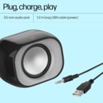 HP DHS-2111 Wired Speaker, 2-Channel Surround Sound, 3.5mm aux connectivity, PC and Phone Compatible, Easy Volume Controls, 1-Year Warranty, 0.27 kg, Black, 8C575AA - Image 5