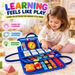 Qlect 12 in 1 Toddler Busy Binder & Busy Book for Toddlers 1-3 Years - Montessori Busy Board & Activity Book Kids 2-4 - Engaging Toys for 2-3 Years - Educational - ISI Approved, Made in India, Blue - Image 3