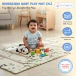 BabyPro 6mm Reversible Baby Playmat, 6.5x4.5 ft Foldable Mat, Panda Joy - Image 2