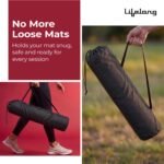 Lifelong Yoga Mat Bag for Women & Men | Lightweight Durable Polyester | Drawstring Closure & Fixed Shoulder Strap | Reinforced Stitching | Premium Yoga Carry Bag Without Yoga Mat (Black) - Image 3