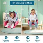 Amazon Brand - Supples Baby Swing for Kids | Non-Toxic Plastic | Indoor & Outdoor Use | Adjustable Design with Safety Belt | Age 3+ Years | Blue & Pink - Image 3