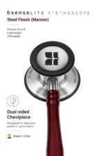 Knya 6sense Lite Stethoscope for MBBS Medical Students, Doctors & Nurses | Tunable Diaphragm | Dual-Head Chest Piece for Adult & Pediatric Use | Acoustic Design | Lightweight Stainless Steel | Latex-Free Tubing (Maroon) - Image 3