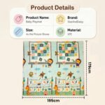 StarAndDaisy Foldable Baby Play Mat 6 x 6.5 ft, 16MM Thick XPE Foam Playmat, Reversible 2-in-1 Design, Lightweight Cushioned Floor Mat for Crawling, Playing & Learning - Image 2