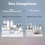 ALOXE Cosmetic Organizer Box Drawers Storage Plastic Stationary Box | Make Up Organiser for Women (White) - Image 4