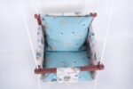 NEW COMERS® Cotton Swing for Kids, Jhula for Baby, Baby Swing Hanging Indoor Outdoor, Baby Garden Swing with Safety Belt & 2 Pillows (6 Months to 4 Years) (Up to 20 kg)-Beige-Blue (TC 150/300) 906 - Image 5