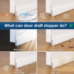 OVIOL Door Bottom Sealing Strip Self-Adhesive Under DoorGap Filler Rubber Ac Blocker DoorDust Stopper for Home DoorGap Sealing Strip Cockroach Insect Bugs Draft Stopper Waterproof (1, White) - Image 4