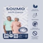Amazon Brand - Solimo Adult Diapers Tape Style | Medium Size | 30 Count | Waist 28-45 Inch (71-114 cm) | Fast Absorption | Leak Proof | Unisex | For Men & Women - Image 2