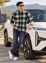 Majestic Man Stylish Slim Fit Cotton Spread Collar Checked Casual Shirt - Image 4