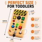 Busy Board for Toddlers | Montessori Toy with Switches, Buttons & Activities | Portable Wooden Busy House | Educational Toy for Baby Boys & Girls Age 2 3 - Image 3