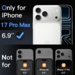 JETech 5 in 1 Case for iPhone 17 Pro Max, Anti-Yellowing, Clear - Image 2