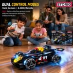 Storio RC 4x4 Formula F1 Drift Smoke Car 1:14 Scale | Hand Gesture Sensor & Remote Control | 2.4GHz High Speed Racing Car with 360° Spin, Lights, Music & Smoke | Toy for Boys & Girls 4+ - Image 3