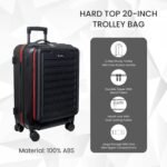 Swiss Military PRIMUSPLUS Laptop Trolley Bag 55cm Cabin Suitcase, Lightweight ABS, 15.6” Laptop Slot, 360° Wheels, Push-button Telescopic handle, enhanced security, Business Travel Luggage (52L) Black - Image 6