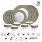 CELLO Moonstone Solitaire Series Opalware Dinner Set of 18 Pieces for Family of 6 | Bone-Ash Free & Leadfree Opal Glass, Microwave & Dishwasher Safe Plates & Bowls Crockery Set for Dining & Gifting - Image 3