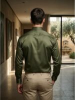 DEELMO Men's Stylish Solid Satin Regular fit Casual Shirt for Men Full Sleeves| Poly Satin Silk Shirt - Image 4