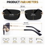 Dervin UV Protected Retro Rectangular Rimless Sunglasses for Men and Women - Image 5