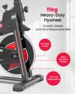 Sparnod Fitness SSB-11N Spinning Bike for Home Use, Heavy-Duty Chrome Flywheel 11kg, Silent Belt Drive, 4-Way Adjustable Seat, LCD Monitor, Adjustable Resistance with Emergency Brake, 125kg Capacity - Image 5