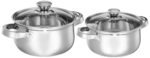 Amazon Brand - Solimo Set of 2 Stainless Steel Cook and Serve Set | Glass Lid | Dishwasher-Safe, 2L 700 ml|Induction and Gas Stove Compatible - Image 5