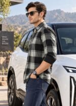 Majestic Man Stylish Slim Fit Cotton Spread Collar Checked Casual Shirt - Image 3