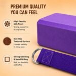DOLTAS High Density Foam Yoga Block Set of 2 with Yoga Strap – Non-Slip Lightweight Bricks for Improved Balance, Flexibility, Strength & Stability – Support for Pilates, Stretching & Meditation - Image 8