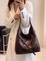 Women's Vintage PU Leather Hobo Bag - Large Capacity Slouchy Shoulder Handbag with Adjustable Buckle Strap - Stylish Casual Tote for Work, Travel & Daily Use - Image 2