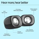 HP DHS-2111 Wired Speaker, 2-Channel Surround Sound, 3.5mm aux connectivity, PC and Phone Compatible, Easy Volume Controls, 1-Year Warranty, 0.27 kg, Black, 8C575AA - Image 8