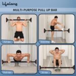 Lifelong Adjustable Pull-Up Bar for Home Gym | No Screws Hanging Bar, Adjustable Length (74-97cm), Doorway Chin-Up Bar, Gym Equipment for Men Workout, Strength Training. Weight Capacity (200kg) - Image 3