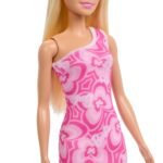 Barbie Dolls in Barbiecore-Inspired Outfits with Pink & Purple Heels, Variety of Pink Patterned Dresses and Hair Colors - Image 4
